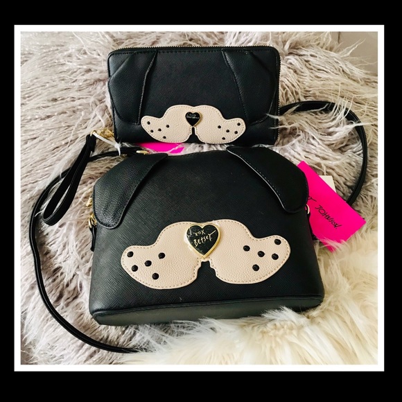 Betsey Johnson Handbags - Betsey Johnson Black Puppy Dog Purse & Wallet Set